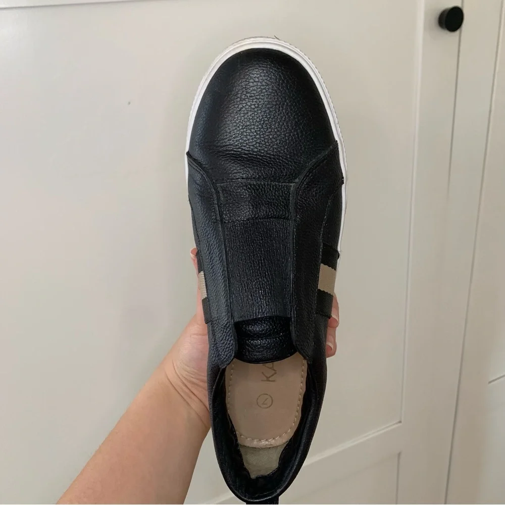 Kaanas Black Slip On Shoe Size 7